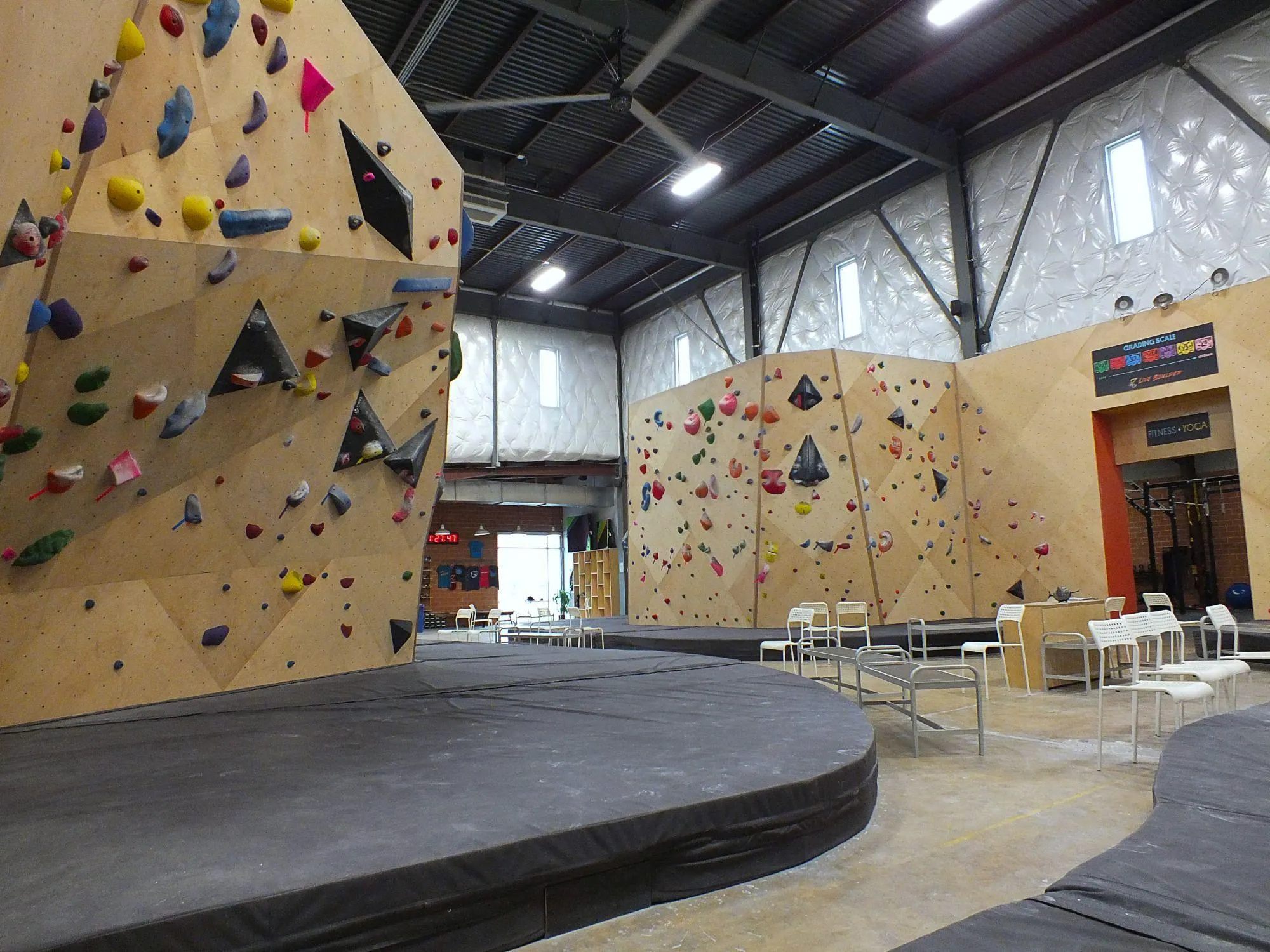 Whether receiving instruction, warming up, or working that techy project, vertical MLM walls provide a stylish experience.