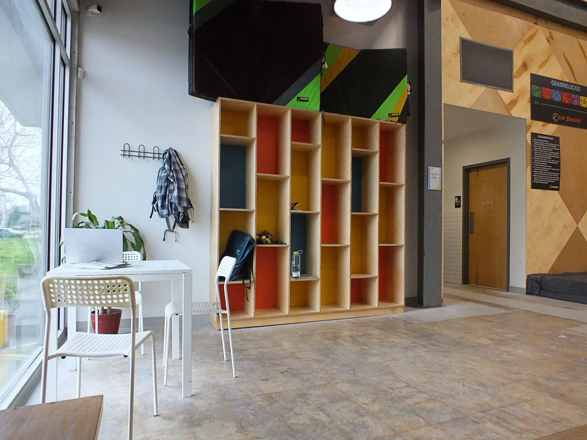 Keeping pathways and fall zones clear, Vertical Solutions offers custom storage systems.