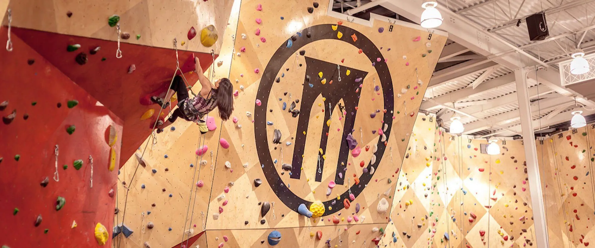 BKB has unmistakeable branding amongst their gyms, as seen here with this giant painted logo sitting atop the tallest walls.