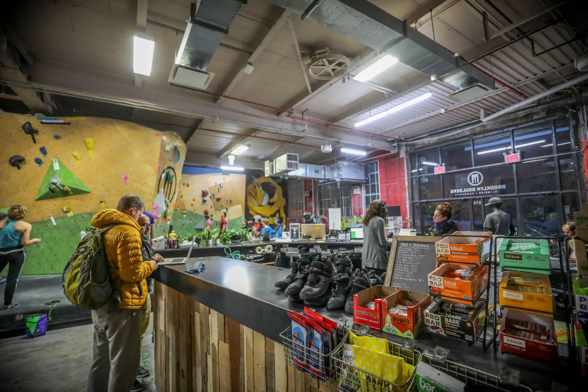 From the outside it is hard to imagine how much space really is inside and how open it actually feels while there. The front desk is sizable without impeding on members ability to get into the bouldering areas, shop for gear, check out the sustenance options, or head to the personal training VIP area.