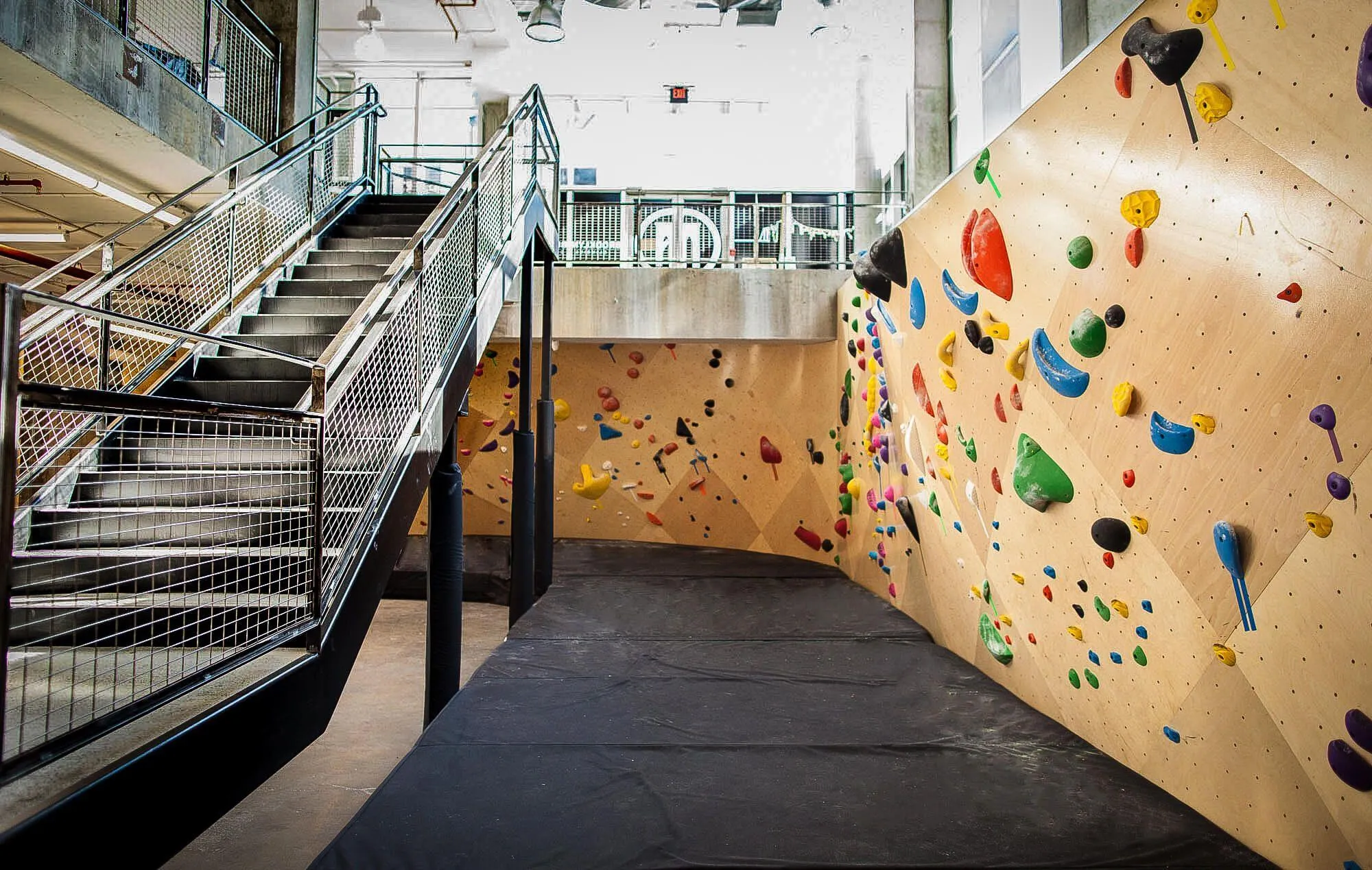 Climbing walls at BKB Queensbridge, Queens, NY