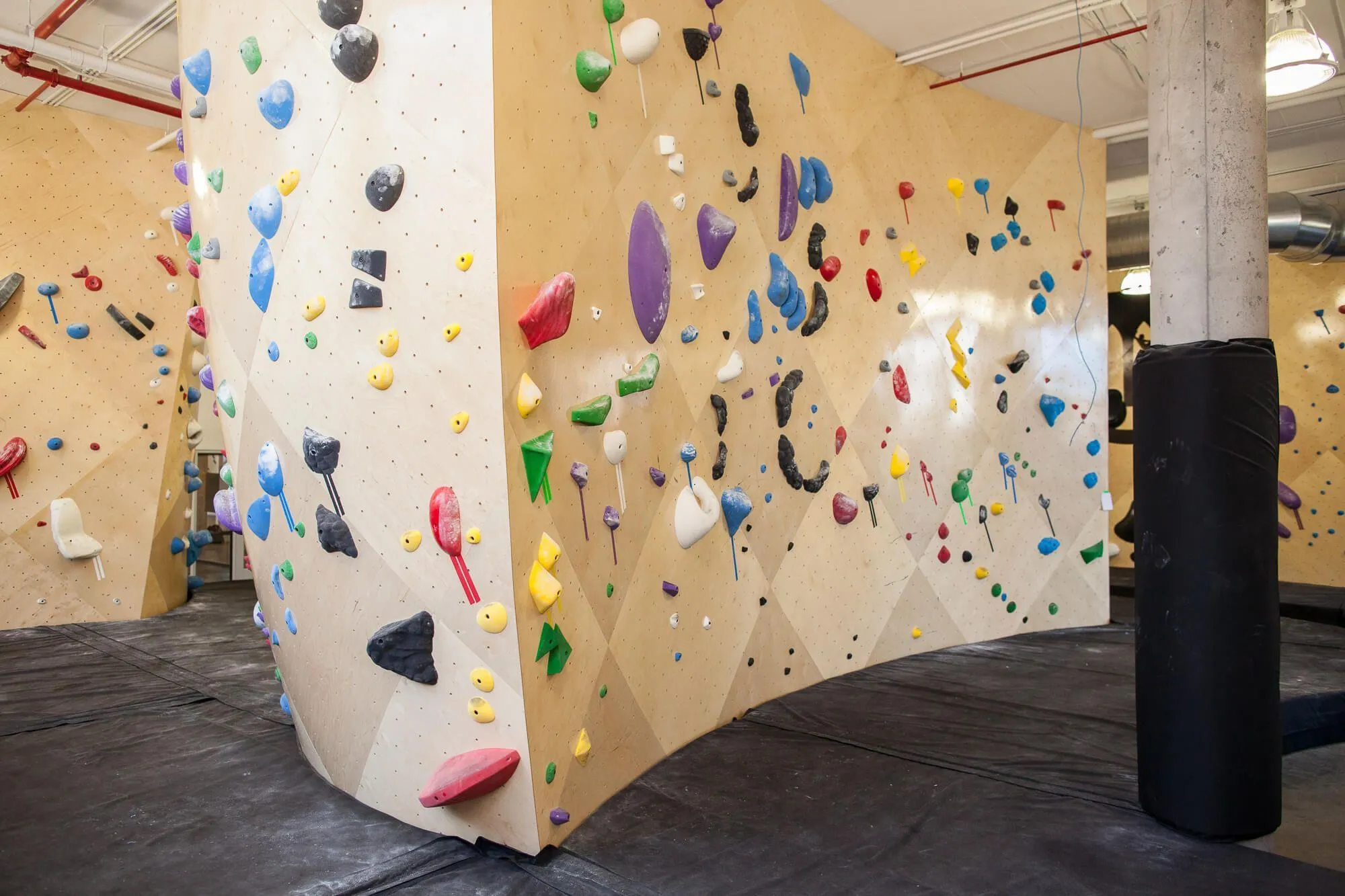 Another cool view of the density of climbing at this BKB location and the planning that was required to not only build these indoor rock climbing walls, but to incorporate ingress/egress, fall zones and padding and vertical access to the multiple floors.
