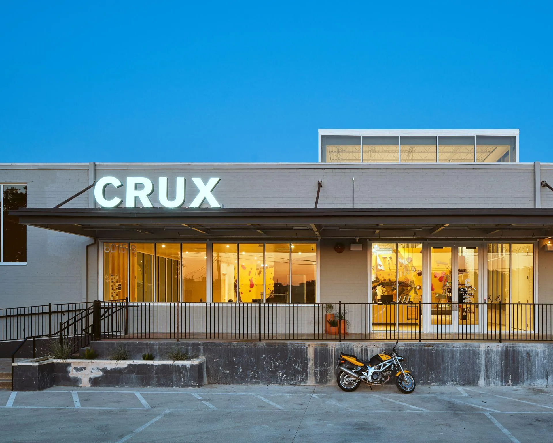 Crux positions itself as more than a gym. The growing Austin climbing scene can coalesce in a space that focuses on community, with yoga, fitness, saunas, and kid's amenities as well as lounge areas to gather.
