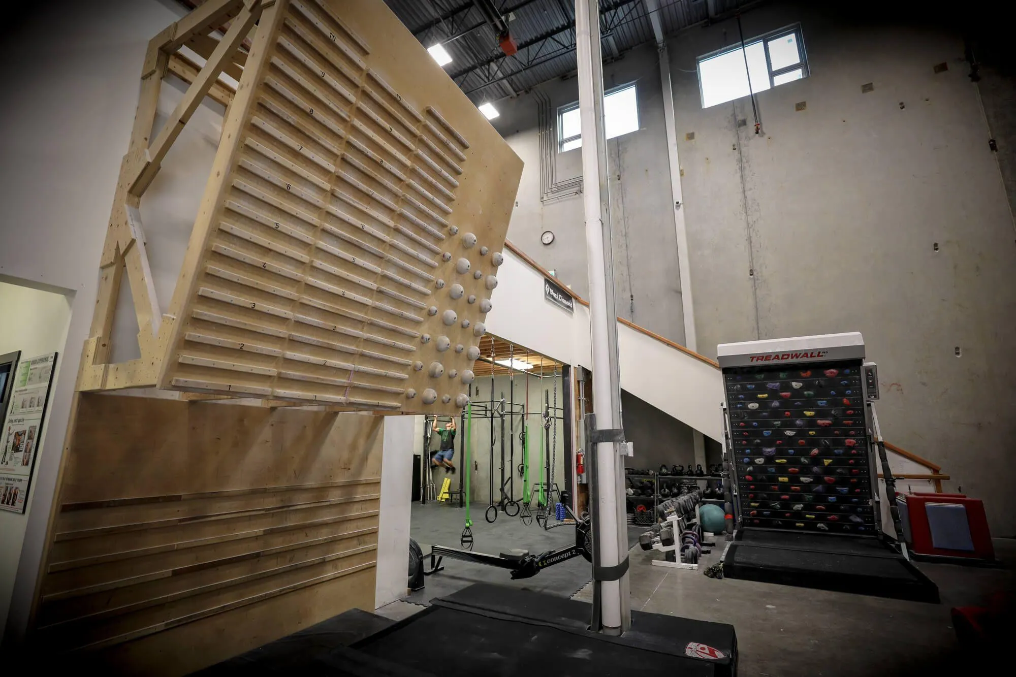 Another view of the training area and tools available to customers here. VS can built-out these areas for you, including a custom install of tread-walls for people to get their milage in.