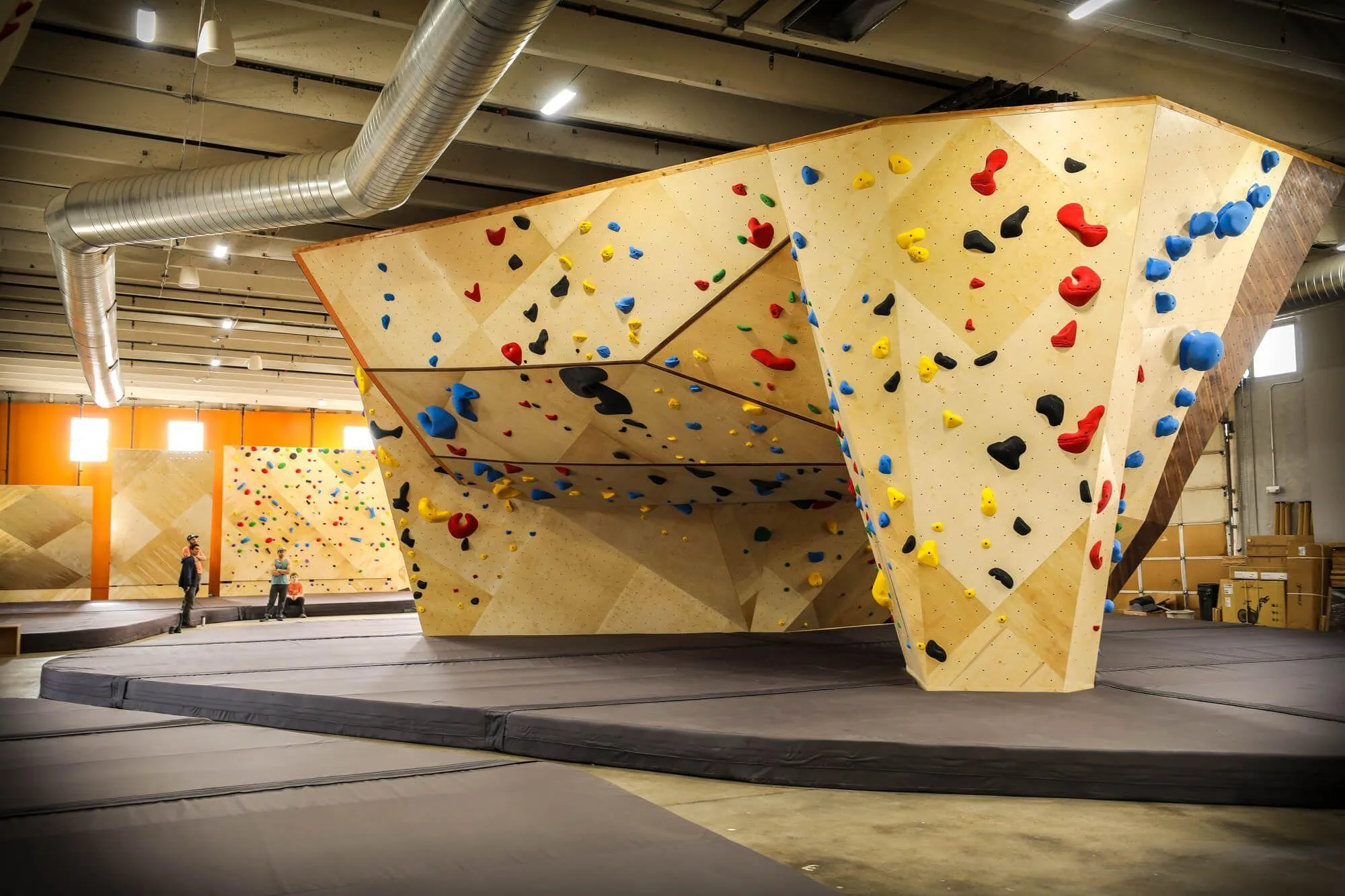 The layout of this floor-plan distributes the climbing evenly across the five main areas, incorporating fall-zones that still allow walkways through the Habit bouldering floors, which were designed in tandem by VS.