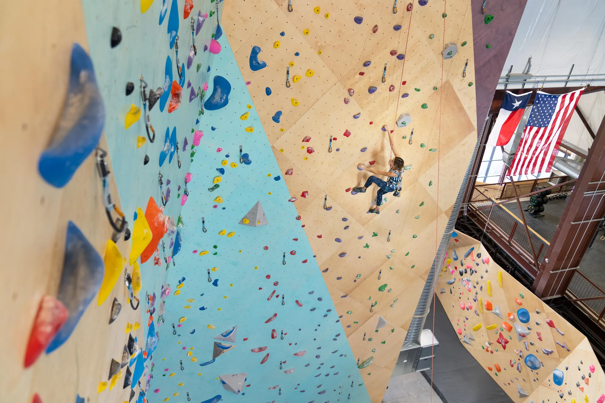 Climbing walls at Sessions Climbing + Fitness, El Paso, TX