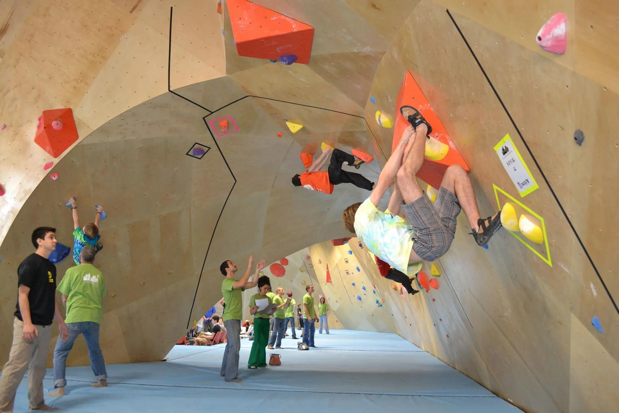 This image shows the opposite bouldering cave entrance as the previous image, and you can start to see how great of a finished product you can have when using the ARC climbing wall construction for surface joints that meet perfectly for a smooth transition.