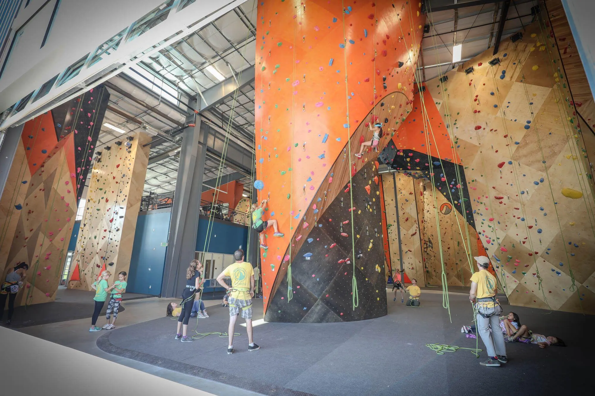 The backside of the meticulously-designed Spire, made possible by Vertical Solutions ARC climbing wall engineering and construction.