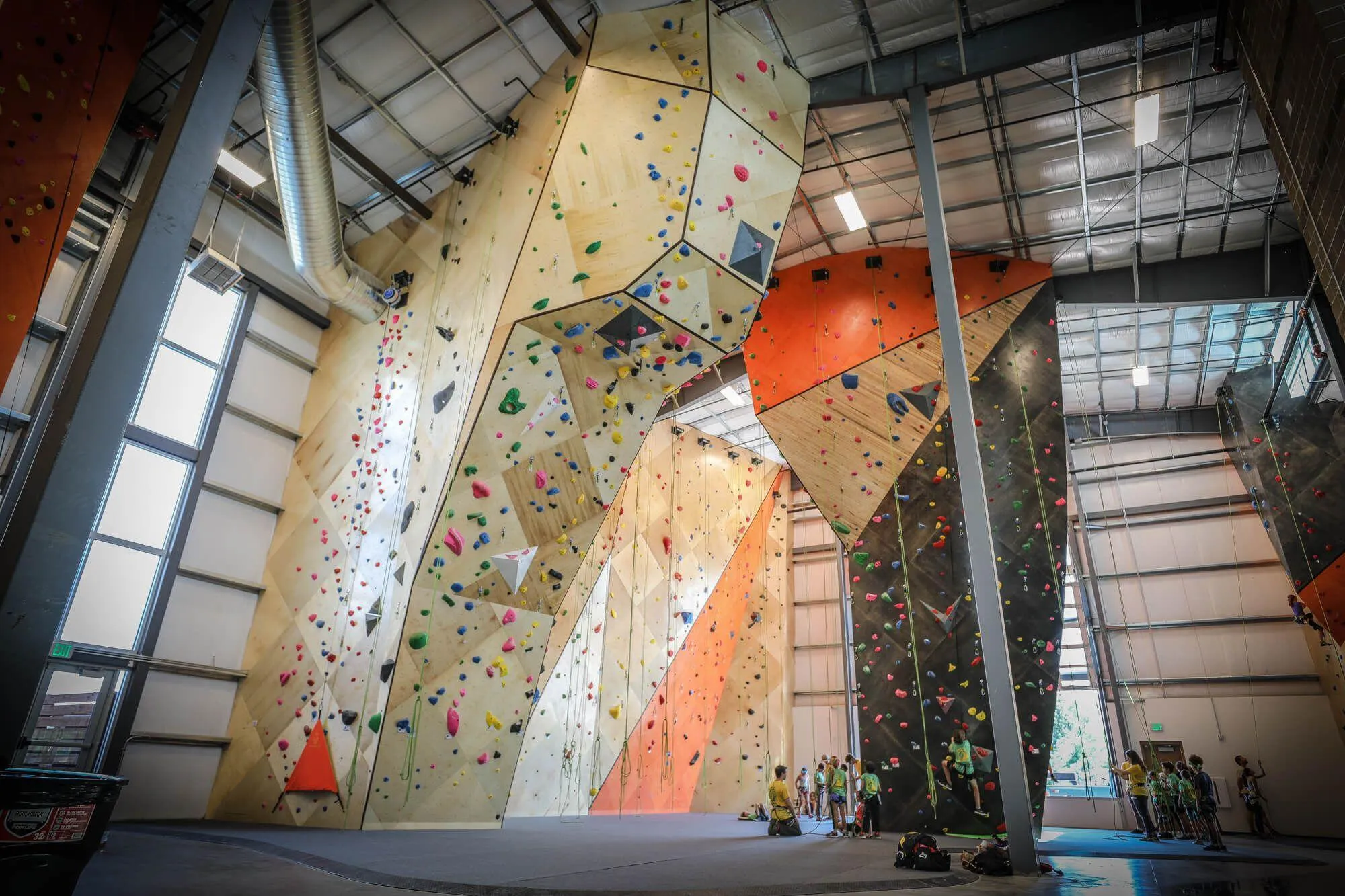 One more view showing how steep of an angle the MLM overhung feature is, which makes for a favorite canvas for the route setters.