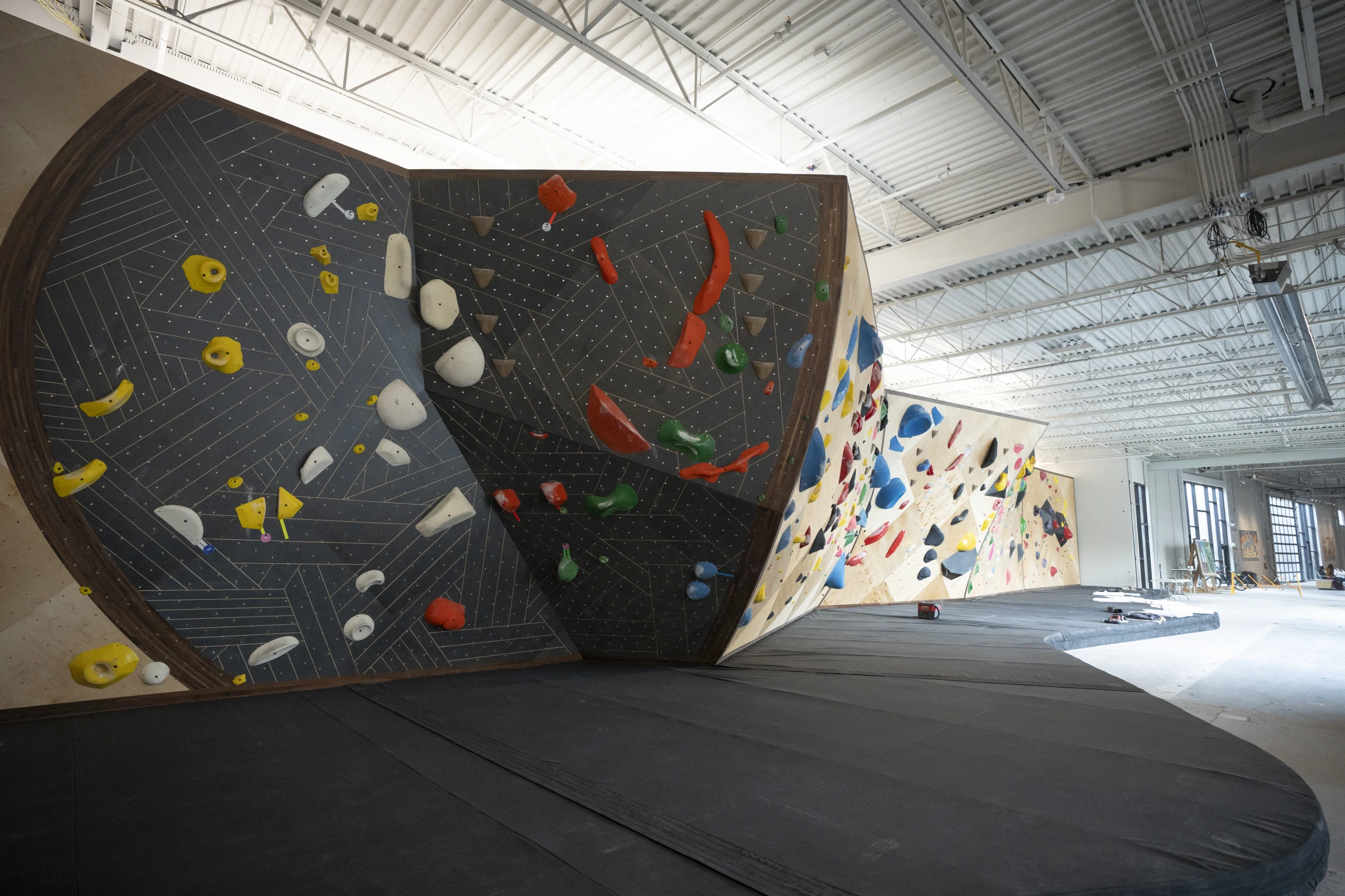 Custom climbing walls at FCC HQ